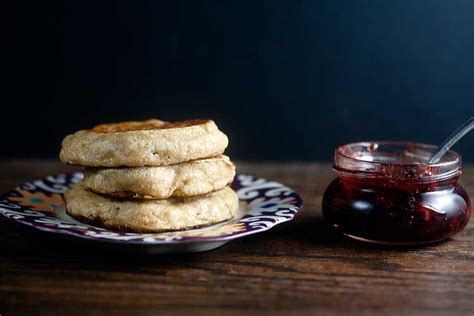 homemade-crumpets-with-easy-strawberry-balsamic-jam image