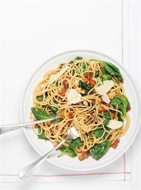 pasta-with-pancetta-and-spinach-ricardo image