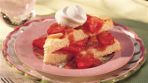 almond-shortcake-with-strawberry-rhubarb-sauce image