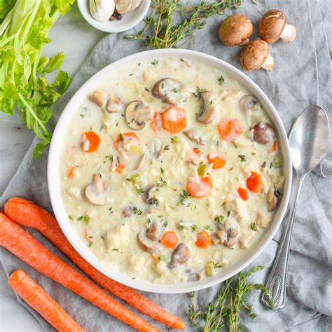 mealime-creamy-chicken-mushroom-soup-with-rice image