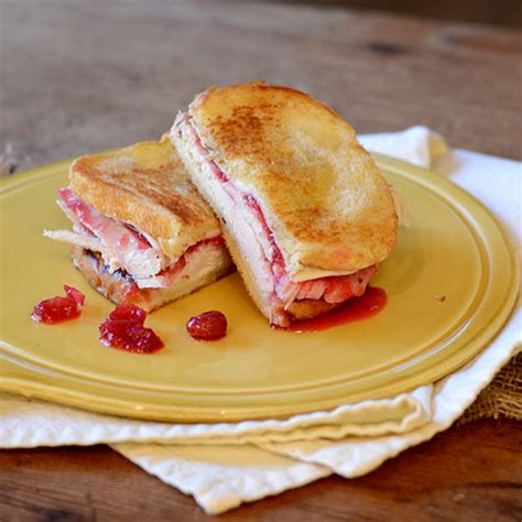 grilled-turkey-cheese-cranberry-sauce-sandwich image