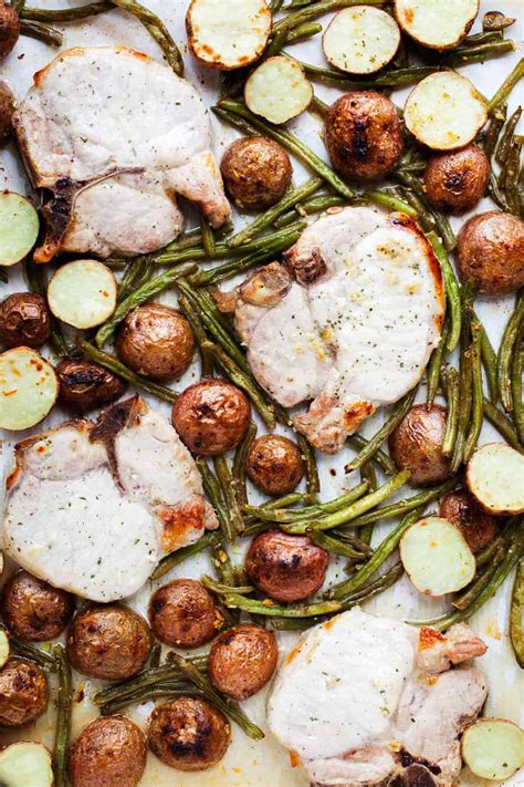 ranch-pork-chops-with-green-beans-and-potatoes image