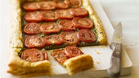 quick-tomato-and-basil-tart-recipe-bbc-food image