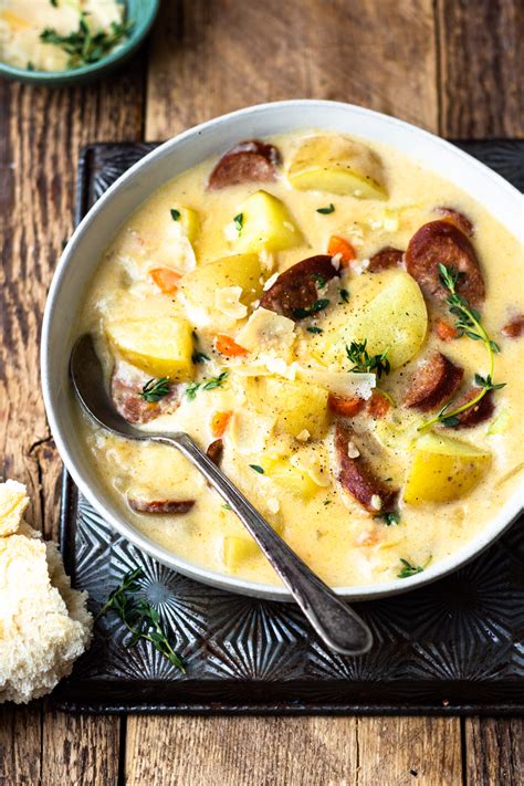 one-pot-smoked-sausage-and-potato-cheese-soup image