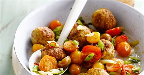 turkey-meatballs-and-sauted-cherry-tomatoes image