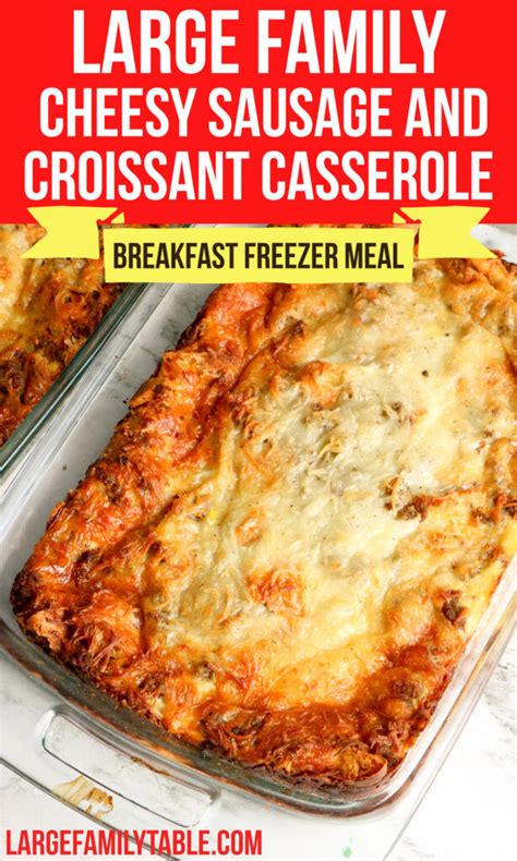 large-family-cheesy-sausage-and-croissant-casserole image