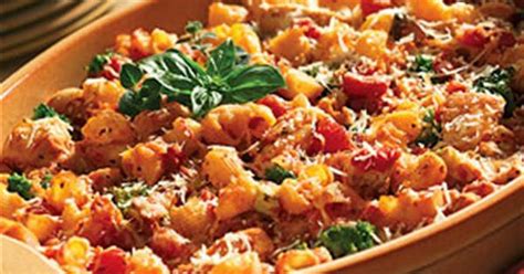 chicken-casserole-with-pasta-tomato-and-broccoli image