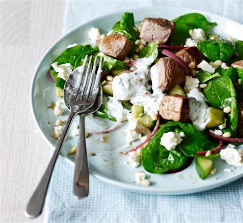 low-carb-lamb-feta-salad-with-coriander-yogurt image