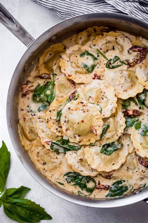 easy-date-night-creamy-tuscan-ravioli-recipe-little image