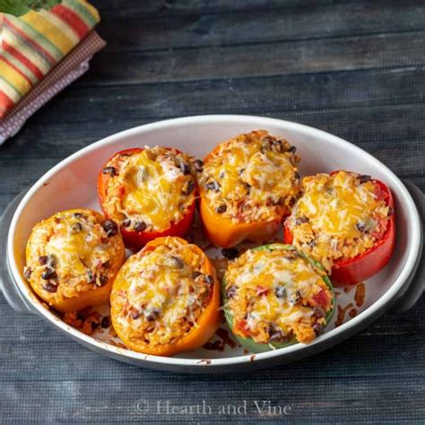 mexican-chicken-stuffed-peppers-healthy-and-delicious image