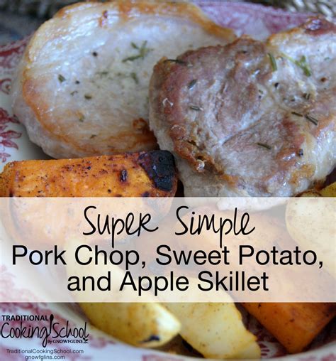 super-simple-pork-chop-sweet-potato-and-apple-skillet image