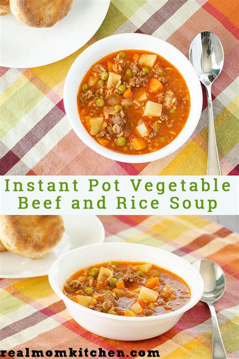 instant-pot-vegetable-beef-and-rice-soup-real-mom image