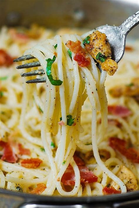 chicken-and-bacon-pasta-with-creamy-cilantro-lime-sauce image