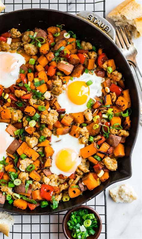 sweet-potato-hash-with-sausage-and-bell-peppers-wellplatedcom image