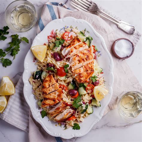greek-orzo-salad-with-grilled-chicken image
