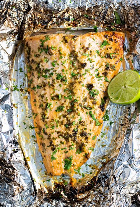 cilantro-lime-salmon-in-foil-recipe-kitchen-swagger image