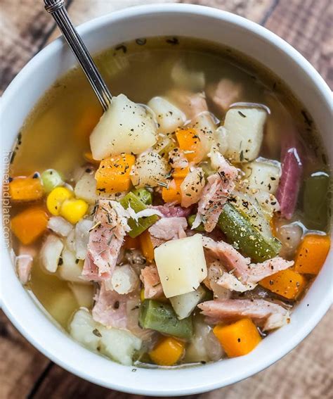 easy-honey-baked-ham-and-vegetable-soup image