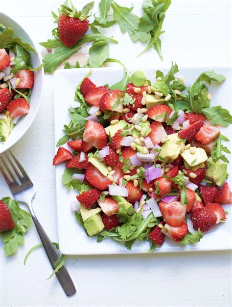 strawberry-avocado-salad-wholesomelicious image