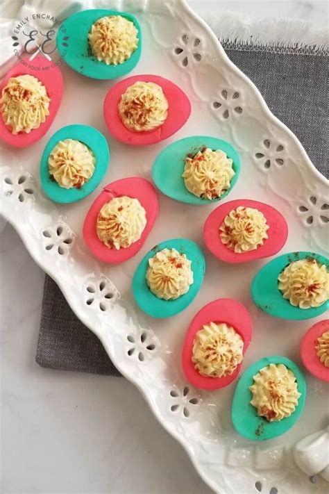 the-best-red-and-green-christmas-deviled-eggs image