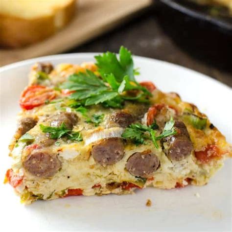 sausage-frittata-with-persimmon-salsa-the-flavor image