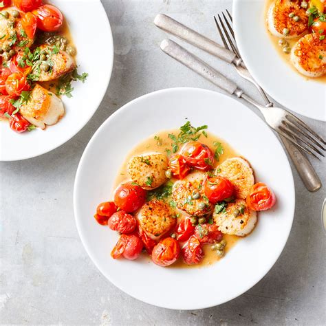 scallops-cherry-tomatoes-with-caper-butter-sauce image