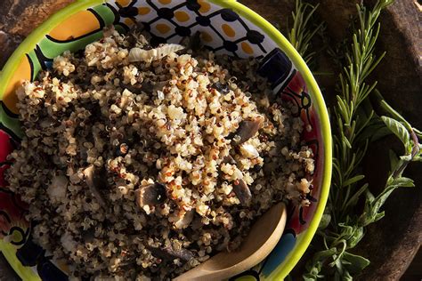 mushroom-quinoa-pilaf-recipe-rancho-la-puerta image