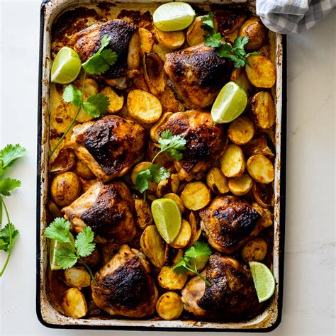 curried-baked-chicken-thighs-with-potatoes-simply image