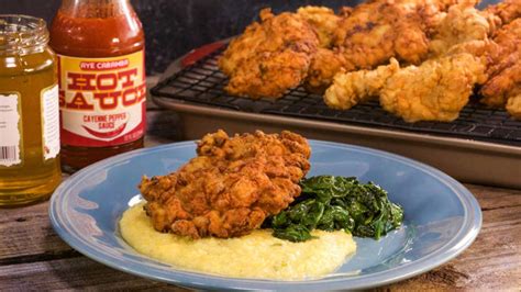 fried-chicken-thighs-and-cheesy-grits-with-green-onions image