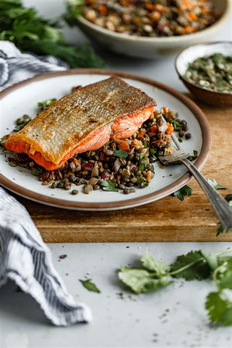 pan-seared-salmon-with-caper-herb-vinaigrette-and image