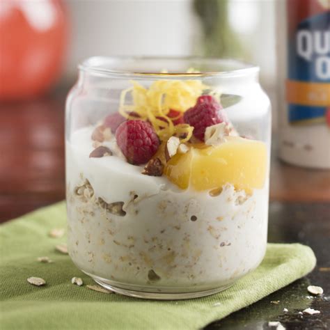 lemon-raspberry-overnight-oats-recipe-quaker-oats image