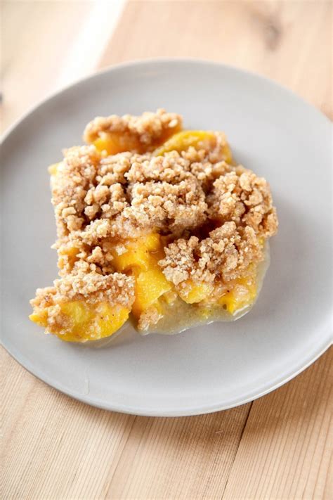 peach-crumble-with-a-crunchy-crumb-topping-baking image