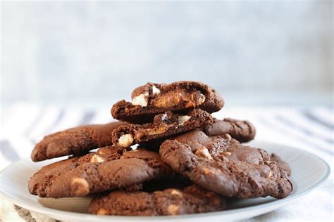triple-chocolate-caramel-peanut-butter-cookies-kitchen image