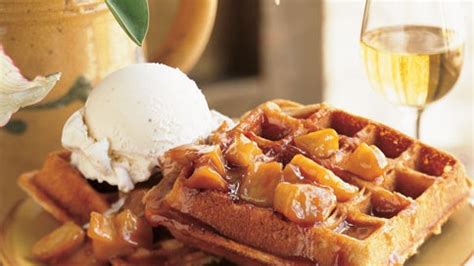 spiced-waffles-with-caramelized-apples-recipe-bon image