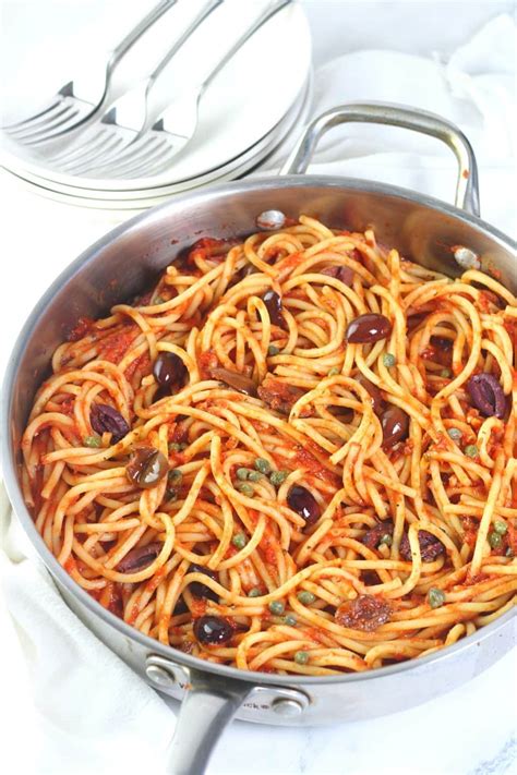 quick-and-easy-bucatini-puttanesca-now-cook-this image