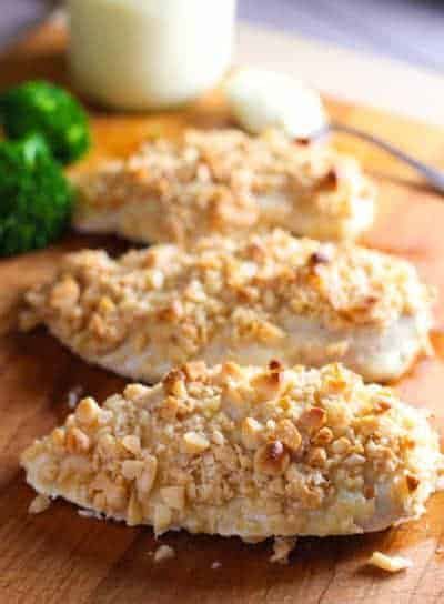 baked-macadamia-nut-crusted-chicken-laughing image