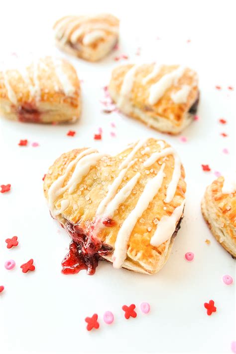 heart-shaped-fruit-puff-pastries-with-vanilla-glaze image