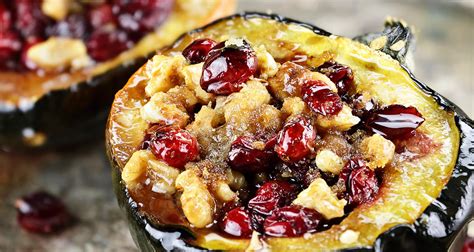 baked-stuffed-acorn-squash-with-cranberry-stuffing image