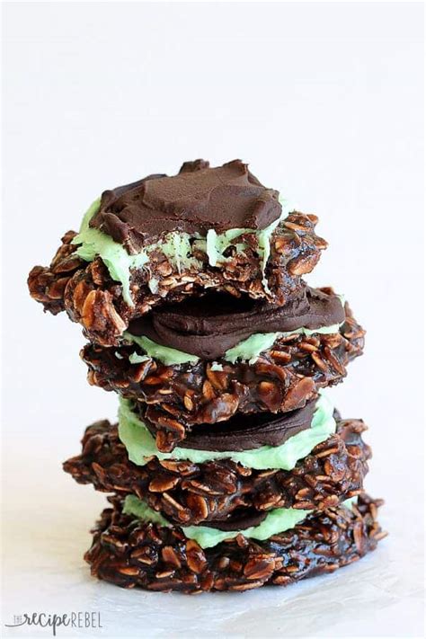 fudgy-mint-chocolate-no-bake-cookies-the-recipe-rebel image
