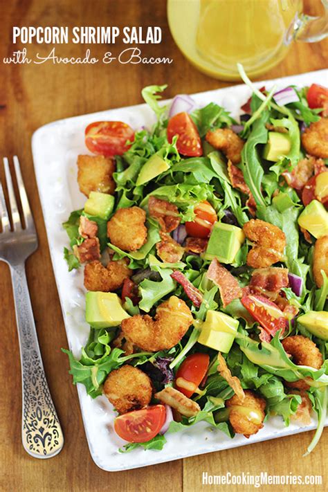 popcorn-shrimp-salad-recipe-with-avocado-and-bacon image