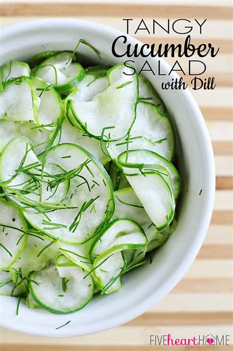tangy-cucumber-salad-with-dill-fivehearthome image