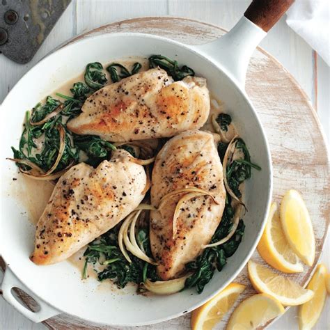 lemon-garlic-chicken-with-creamy-spinach-chatelaine image