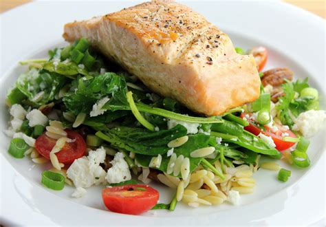 grilled-salmon-with-orzo-feta-and-red-wine image