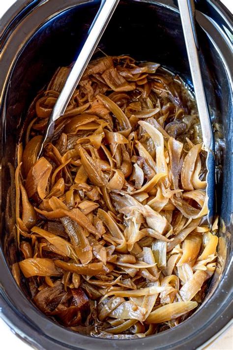 how-to-make-slow-cooker-caramelized-onions-the image