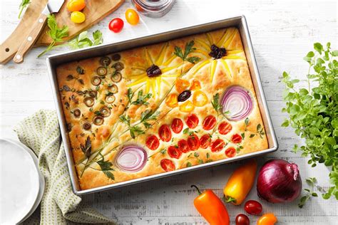 how-to-make-decorated-garden-focaccia-taste-of-home image