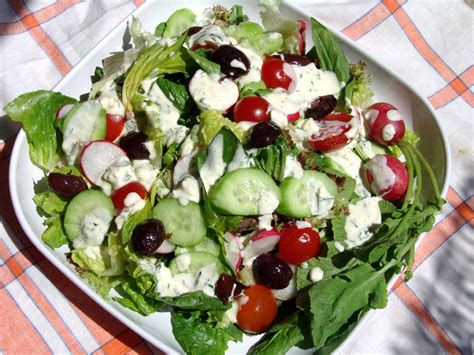mixed-green-salad-with-yogurt-cheese-dressing image