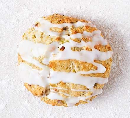 pistachio-scones-with-a-lemon-glaze-recipe-bbc-good-food image