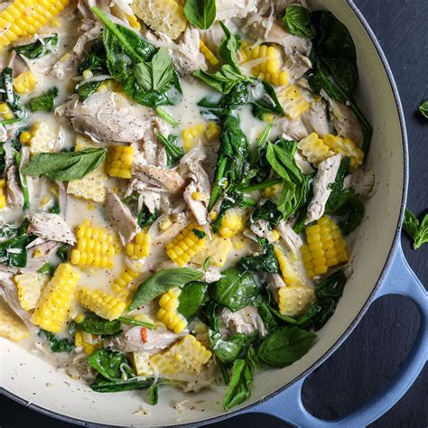 spicy-coconut-chicken-stew-with-corn-recipe-food image