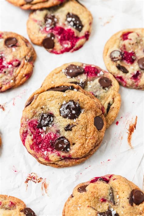 dark-chocolate-raspberry-cookies-barley-sage image