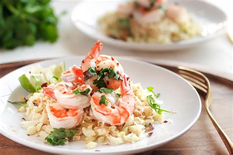 cilantro-lime-shrimp-with-crispy-coconut-caulirice image