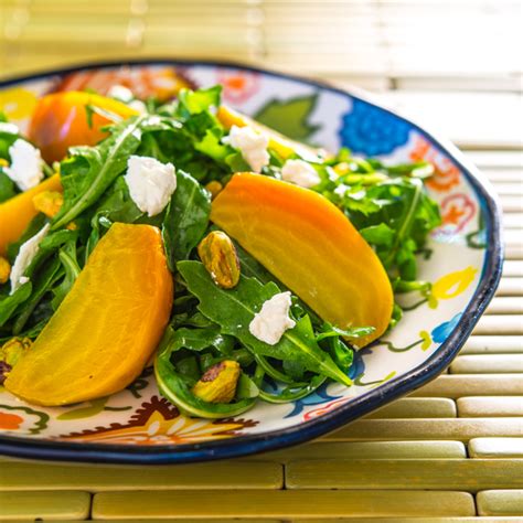 golden-beet-salad-with-pistachios-and-goat-cheese image